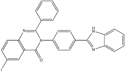 3-[4-(1H-Benzimidazol-2-yl)phenyl]-6-iodo-2-phenylquinazolin-4(3H)-one Struktur