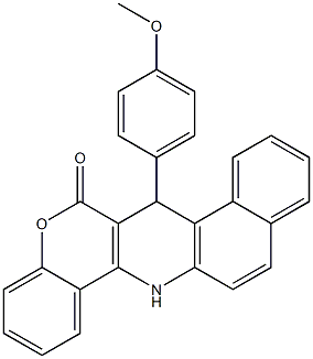 7,14-Dihydro-7-(4-methoxyphenyl)-6H-benzo[f][1]benzopyrano[4,3-b]quinolin-6-one Struktur