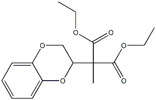 (1,4-Benzodioxan-2-yl)methylmalonic acid diethyl ester Struktur