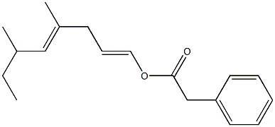 Phenylacetic acid 4,6-dimethyl-1,4-octadienyl ester Struktur