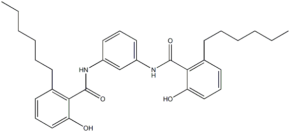 N,N'-Bis(6-hexylsalicyloyl)-m-phenylenediamine Struktur