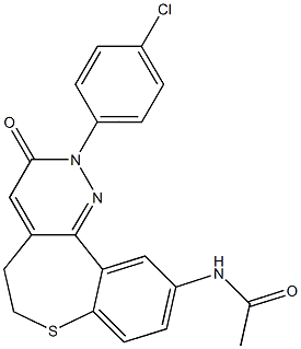 10-(Acetylamino)-2-(4-chlorophenyl)-5,6-dihydro[1]benzothiepino[5,4-c]pyridazin-3(2H)-one Struktur