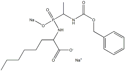 2-[[[1-[(Benzyloxycarbonyl)amino]ethyl][sodiooxy]phosphinyl]amino]octanoic acid sodium salt Struktur