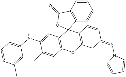 6'-Methyl-3'-pyrrolizino-7'-(m-toluidino)spiro[isobenzofuran-1(3H),9'-[9H]xanthen]-3-one Struktur