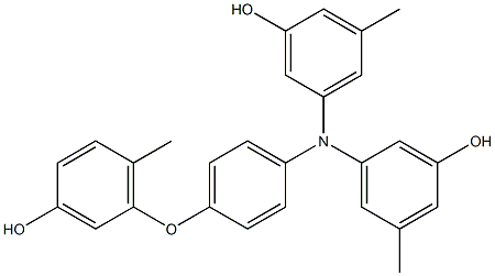 N,N-Bis(3-hydroxy-5-methylphenyl)-4-(3-hydroxy-6-methylphenoxy)benzenamine Struktur