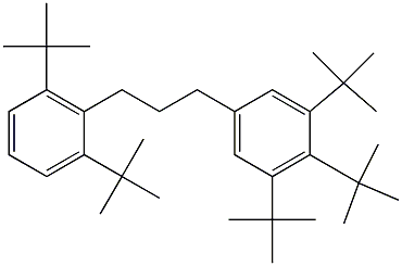 1-(3,4,5-Tri-tert-butylphenyl)-3-(2,6-di-tert-butylphenyl)propane Struktur