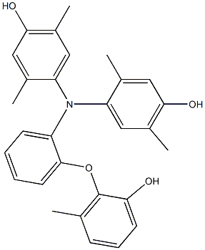 N,N-Bis(4-hydroxy-2,5-dimethylphenyl)-2-(2-hydroxy-6-methylphenoxy)benzenamine Struktur