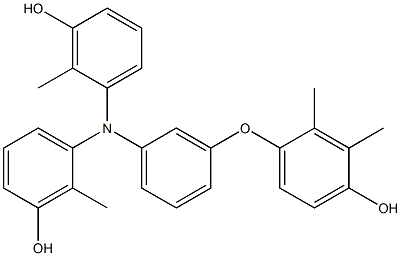 N,N-Bis(3-hydroxy-2-methylphenyl)-3-(4-hydroxy-2,3-dimethylphenoxy)benzenamine Struktur