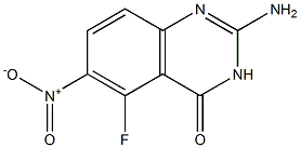 5-Fluoro-6-nitro-2-aminoquinazolin-4(3H)-one Struktur