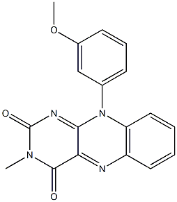 3-Methyl-10-[3-methoxyphenyl]pyrimido[4,5-b]quinoxaline-2,4(3H,10H)-dione Struktur