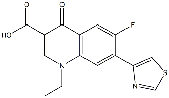 1,4-Dihydro-1-ethyl-4-oxo-6-fluoro-7-[thiazol-4-yl]quinoline-3-carboxylic acid Struktur