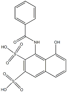 5-Hydroxy-4-(benzoylamino)-2,3-naphthalenedisulfonic acid Struktur