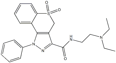 N-[2-(Diethylamino)ethyl]-1-phenyl-4H-[1]benzothiopyrano[4,3-c]pyrazole-3-carboxamide 5,5-dioxide Struktur