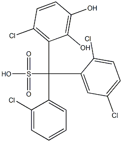 (2-Chlorophenyl)(2,5-dichlorophenyl)(6-chloro-2,3-dihydroxyphenyl)methanesulfonic acid Struktur