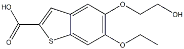 5-(2-Hydroxyethoxy)-6-ethoxybenzo[b]thiophene-2-carboxylic acid Struktur