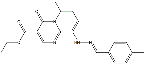 9-[2-(4-Methylbenzylidene)hydrazino]-6-methyl-6,7-dihydro-4-oxo-4H-pyrido[1,2-a]pyrimidine-3-carboxylic acid ethyl ester Struktur