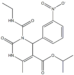 1,2,3,4-Tetrahydro-3-(ethylcarbamoyl)-6-methyl-2-oxo-4-(3-nitrophenyl)pyrimidine-5-carboxylic acid isopropyl ester Struktur