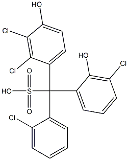 (2-Chlorophenyl)(3-chloro-2-hydroxyphenyl)(2,3-dichloro-4-hydroxyphenyl)methanesulfonic acid Struktur