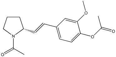 (2R)-1-Acetyl-2-[(E)-2-[4-(acetyloxy)-3-methoxyphenyl]ethenyl]pyrrolidine Struktur