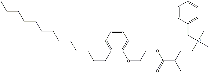 N,N-Dimethyl-N-benzyl-N-[3-[[2-(2-tridecylphenyloxy)ethyl]oxycarbonyl]butyl]aminium Struktur