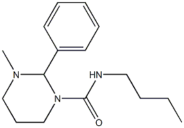 1-Methyl-2-phenyl-3-(butylcarbamoyl)hexahydropyrimidine Struktur