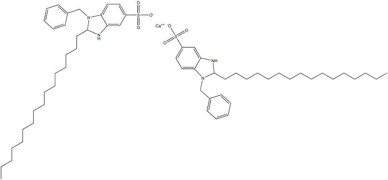 Bis(1-benzyl-2,3-dihydro-2-hexadecyl-1H-benzimidazole-5-sulfonic acid)calcium salt Struktur