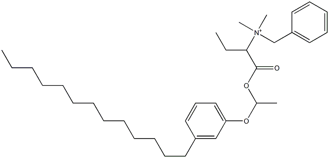 N,N-Dimethyl-N-benzyl-N-[1-[[1-(3-tridecylphenyloxy)ethyl]oxycarbonyl]propyl]aminium Struktur