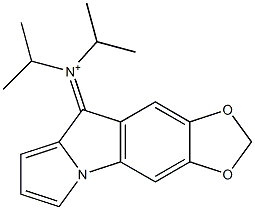 6,7-(Methylenebisoxy)-N,N-diisopropyl-9H-pyrrolo[1,2-a]indol-9-iminium Struktur