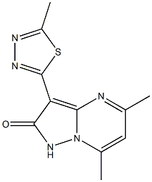 5,7-Dimethyl-3-(5-methyl-1,3,4-thiadiazol-2-yl)pyrazolo[1,5-a]pyrimidin-2(1H)-one Struktur