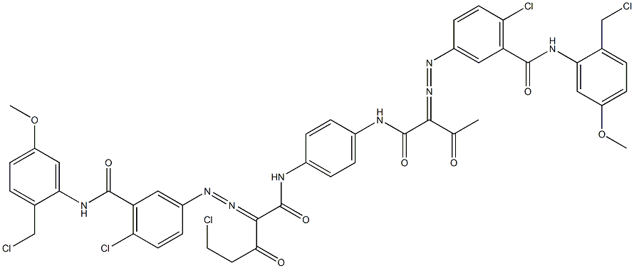 3,3'-[2-(Chloromethyl)-1,4-phenylenebis[iminocarbonyl(acetylmethylene)azo]]bis[N-[2-(chloromethyl)-5-methoxyphenyl]-6-chlorobenzamide] Struktur