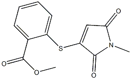 2-(2-Methoxycarbonylphenylthio)-N-methylmaleimide Struktur