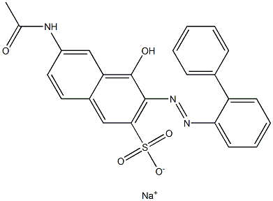 6-(Acetylamino)-4-hydroxy-3-[(1,1'-biphenyl-2-yl)azo]-2-naphthalenesulfonic acid sodium salt Struktur