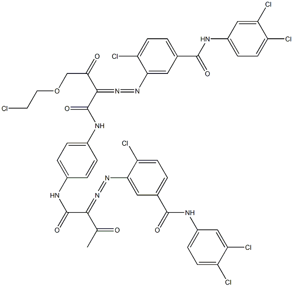 3,3'-[2-[(2-Chloroethyl)oxy]-1,4-phenylenebis[iminocarbonyl(acetylmethylene)azo]]bis[N-(3,4-dichlorophenyl)-4-chlorobenzamide] Struktur