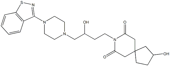 8-[3-Hydroxy-4-[4-(1,2-benzisothiazol-3-yl)-1-piperazinyl]butyl]-2-hydroxy-8-azaspiro[4.5]decane-7,9-dione Struktur