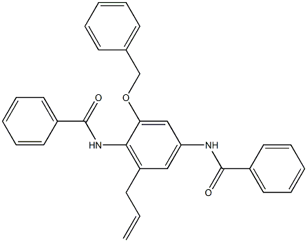 N,N'-[2-Benzyloxy-6-(2-propenyl)-1,4-phenylene]bis(benzamide) Struktur