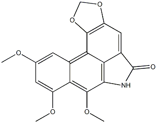 7,8,10-Trimethoxybenzo[f]-1,3-benzodioxolo[6,5,4-cd]indol-5(6H)-one Struktur