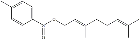 4-Methylbenzenesulfinic acid (2E)-3,7-dimethyl-2,6-octadienyl ester Struktur