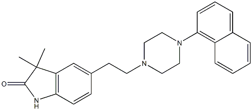 3,3-Dimethyl-5-[2-[4-(1-naphthalenyl)-1-piperazinyl]ethyl]-1H-indol-2(3H)-one Struktur