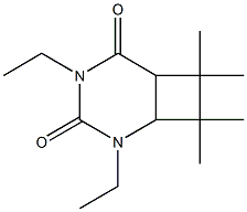 2,4-Diethyl-7,7,8,8-tetramethyl-2,4-diazabicyclo[4.2.0]octane-3,5-dione Struktur