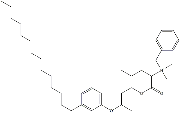 N,N-Dimethyl-N-benzyl-N-[1-[[3-(3-tetradecylphenyloxy)butyl]oxycarbonyl]butyl]aminium Struktur