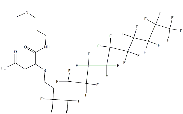 3-[[3-(Dimethylamino)propyl]carbamoyl]-3-[(3,3,4,4,5,5,6,6,7,7,8,8,9,9,10,10,11,11,12,12,13,13,14,14,14-pentacosafluorotetradecyl)thio]propionic acid Struktur