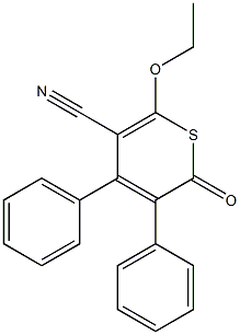 3,4-Diphenyl-2-oxo-6-ethoxy-2H-thiopyran-5-carbonitrile Struktur