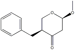 (2R,5S)-2-Methoxy-5-benzyl-2,3,5,6-tetrahydro-4H-pyran-4-one Struktur