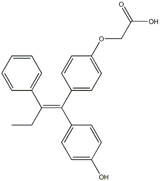 1-(4-Hydroxyphenyl)-2-phenyl-1-[4-(carboxymethoxy)phenyl]-1-butene Struktur