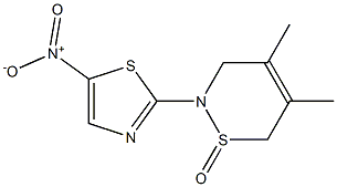 2-(5-Nitrothiazol-2-yl)-4,5-dimethyl-3,6-dihydro-2H-1,2-thiazine 1-oxide Struktur