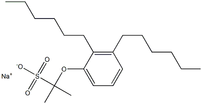 2-(2,3-Dihexylphenoxy)propane-2-sulfonic acid sodium salt Struktur