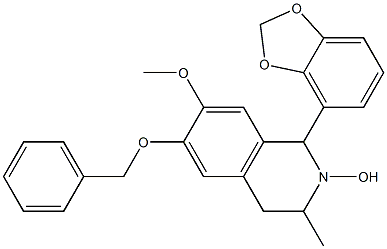 6-Benzyloxy-2-hydroxy-7-methoxy-1-[(1,3-benzodioxol)-4-yl]methyl-1,2,3,4-tetrahydroisoquinoline Struktur