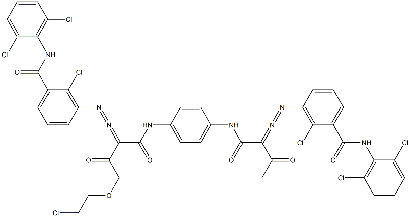 3,3'-[2-[(2-Chloroethyl)oxy]-1,4-phenylenebis[iminocarbonyl(acetylmethylene)azo]]bis[N-(2,6-dichlorophenyl)-2-chlorobenzamide] Struktur