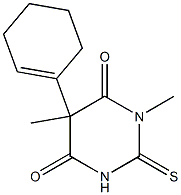 1,2-Dihydro-2-thioxo-5-(1-cyclohexenyl)-1,5-dimethylpyrimidine-4,6(3H,5H)-dione Struktur