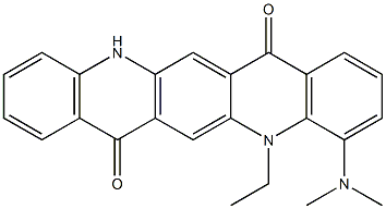 4-(Dimethylamino)-5-ethyl-5,12-dihydroquino[2,3-b]acridine-7,14-dione Struktur